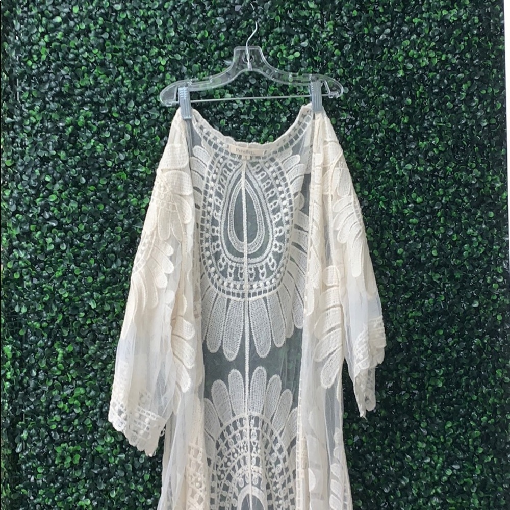 Rebellion Again White Floral Shawl